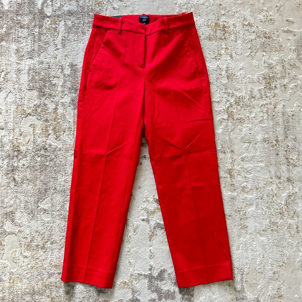 J. Crew Straight Leg Pants in Bright Red